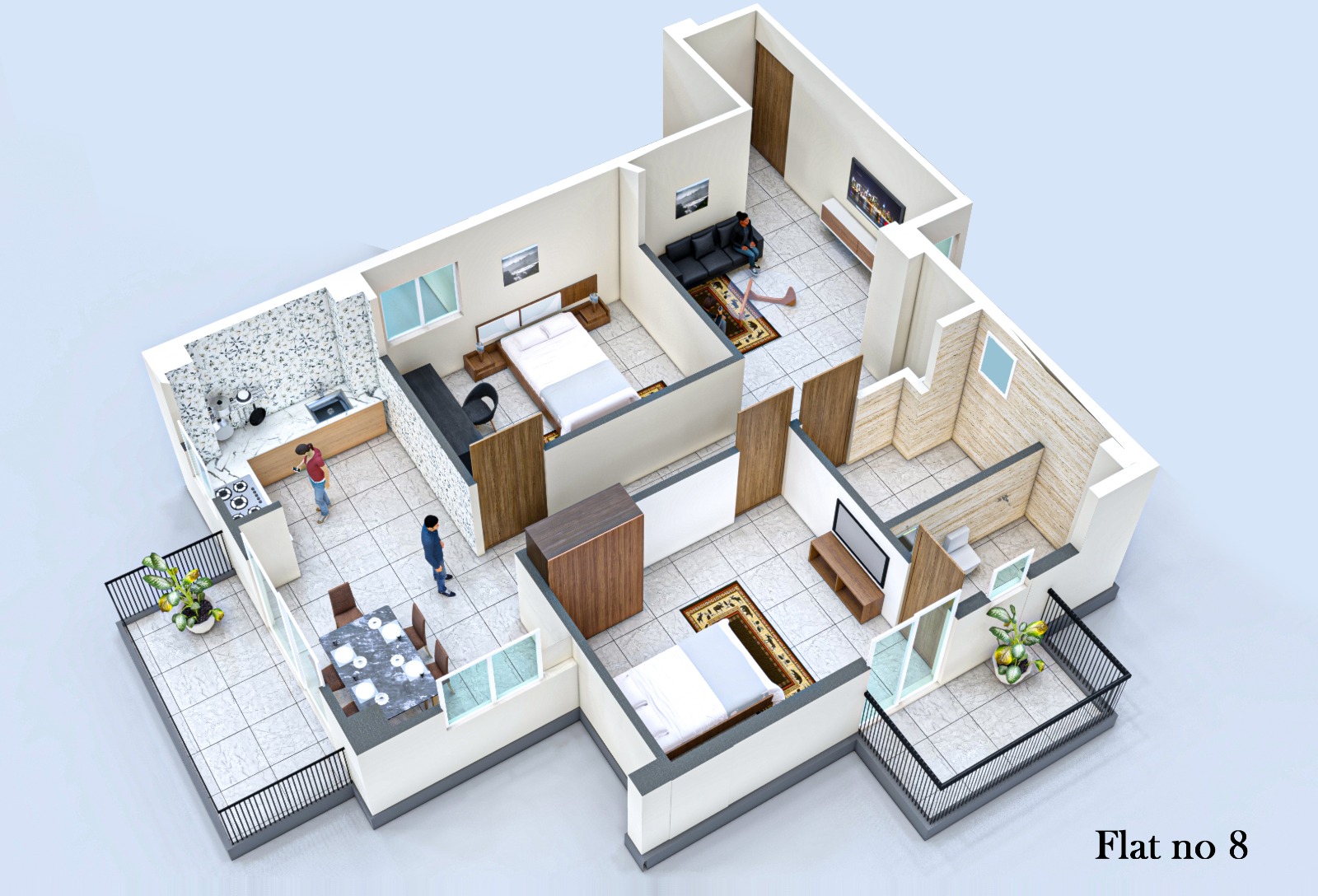 2 BHK Floor Plan